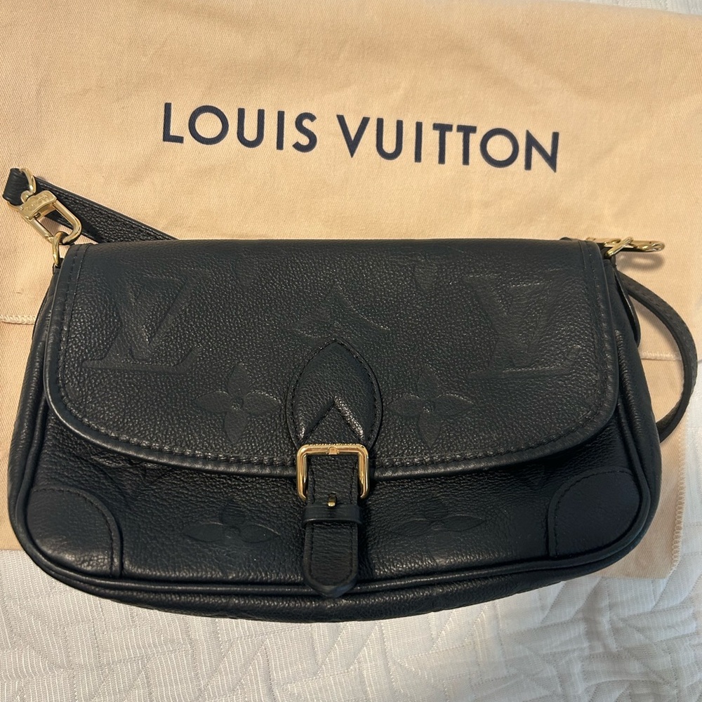 Louis Vuitton Black Embossed Shoulder Bag